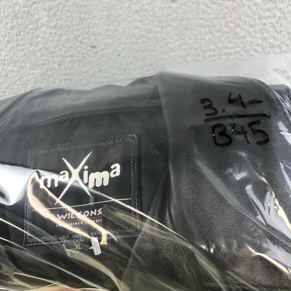 Wilsons Leather Maxima Black Leather Belted Jacket XL - Picture 11 of 11